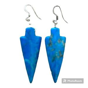 3” blue earrings very cool